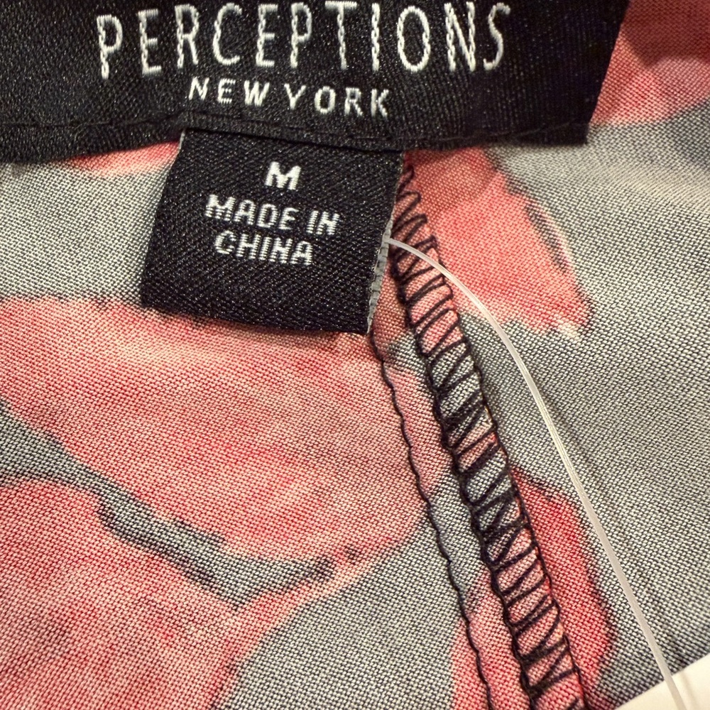 Perceptions NY NWT Floral Faux Wrap Midi Dress Medium Black Red Wedding Guest - Picture 6 of 11